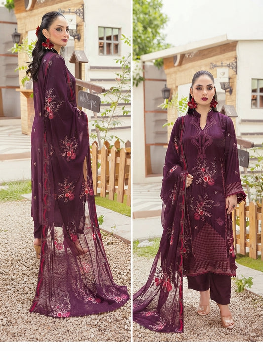 Airjet Wool Sparkel Embroidered 3-Piece Suit with Fancy Embroidered Wool Dupatta | Alif Vol-518