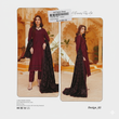 Elegant & Short: Sang-e-Man | Design 03: Burgundy Embroidered Suit with Black Velvet Shawl