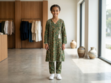 Bin Saeed Girls Printed 2 Piece Stitched Frock Suit | Sizes 6-14 years