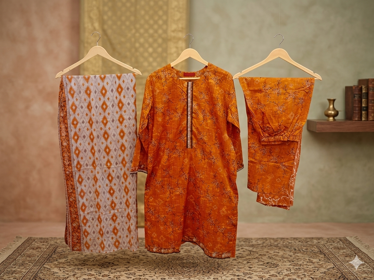 Bin Saeed Stitched 3 Piece Lawn Suit 25 – Comfortable & Stylish Daily Wear for Women
