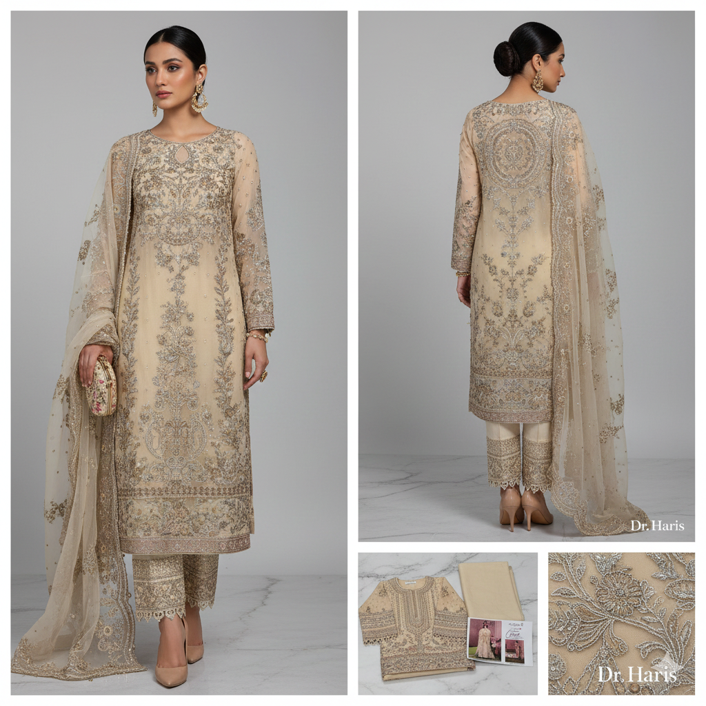 Dr. Haris Chantelle: Exclusive Black & Gold Party Wear