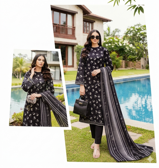 Shah Jahan by Fiza Noor – Black Edition (Design #09)