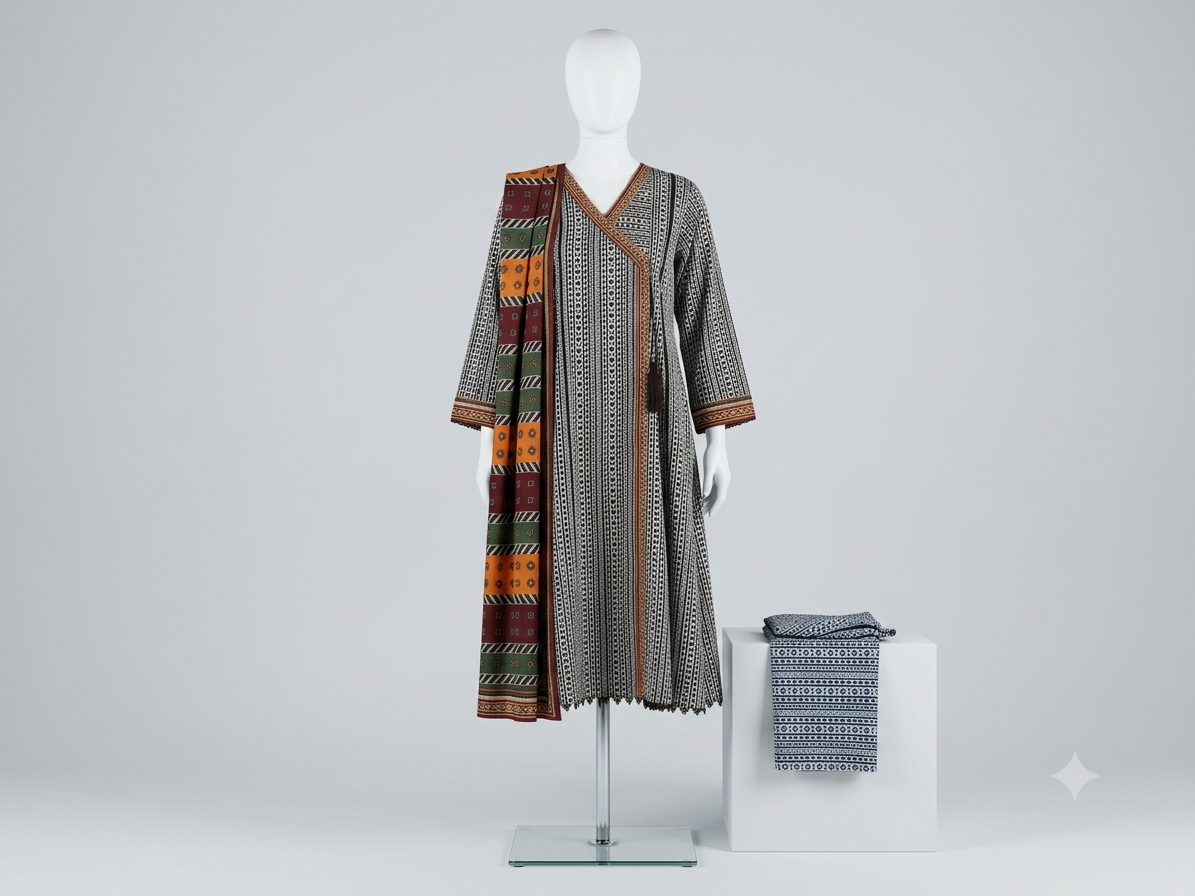 Muznah Printed Lawn Frock Premium Wear | F-29