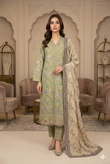 MUZNAH 3-PC Embroidered stitched Printed Suit