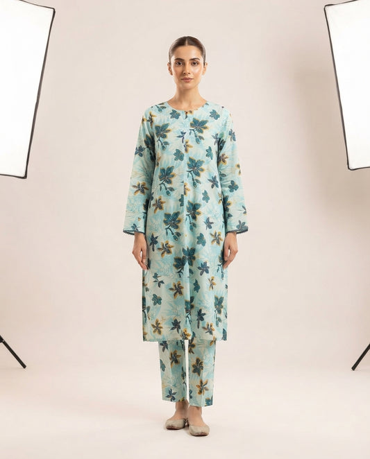 2-Piece Printed Stitched Khaddar Suit k-08