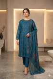 MUZNAH 3-PC Taftan Style stitched Printed Suit