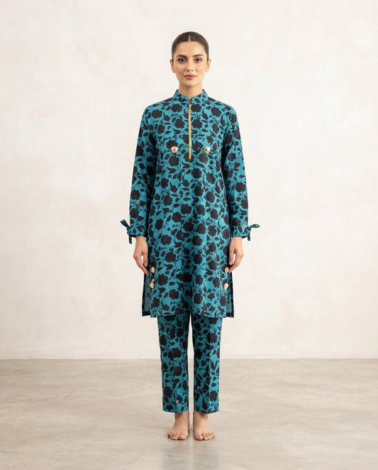 Premium Women's 2 Piece Linen Stitched Suit Free Size - L#52