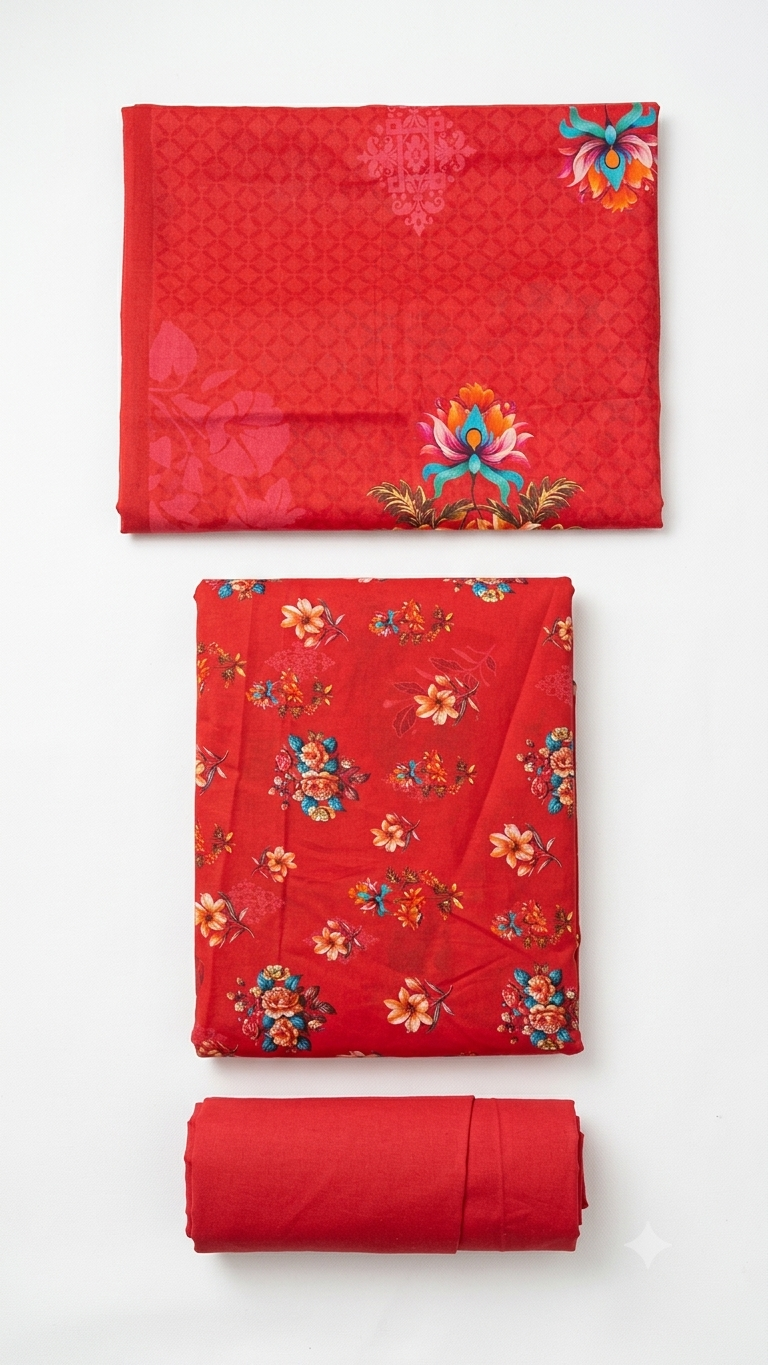 Premium 3-Piece Printed Unstitched Lawn Suit | Buy One Get One Free