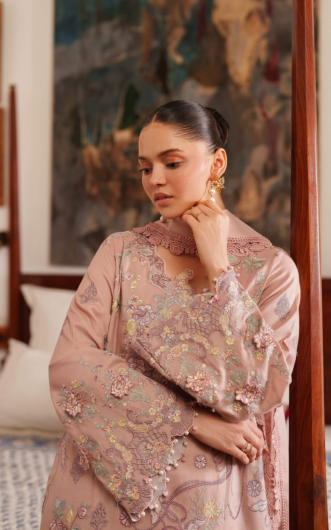 Asifa & Nabeel Glace LWC25-06 | 3-Piece Embroidered Pashmina Wool Unstitched Winter Suit