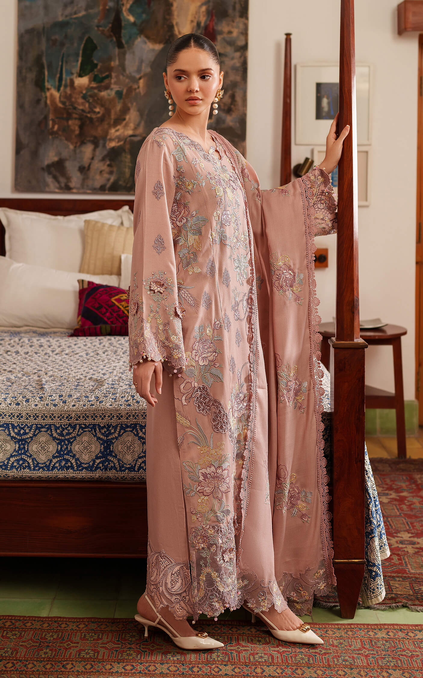 Asifa & Nabeel Glace LWC25-06 | 3-Piece Embroidered Pashmina Wool Unstitched Winter Suit