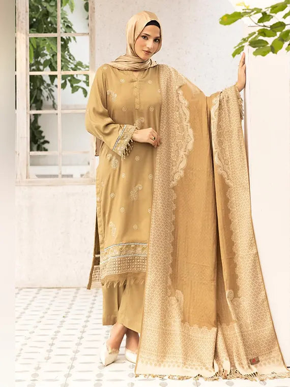 Gul-E-Zarki Leather Peach Unstitched Collection'26 (D-05)