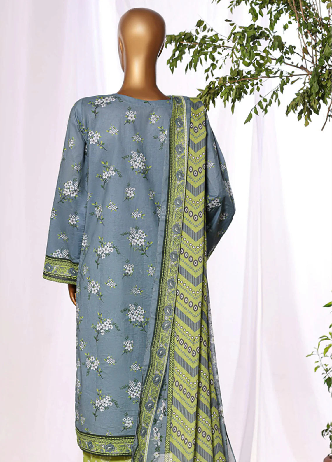 HZ Textiles Embroidered Lawn 3 Piece Stitched Suit HZ26DWE D-041