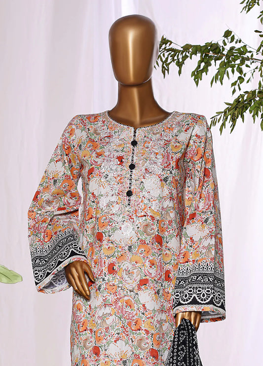 HZ Textiles Embroidered Lawn 3 Piece Stitched Suit HZ26DWE D-045