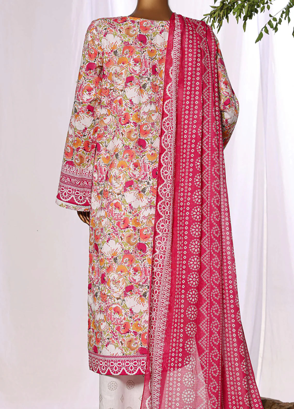 HZ Textiles Embroidered Lawn 3 Piece Stitched Suit HZ26DWE D-046
