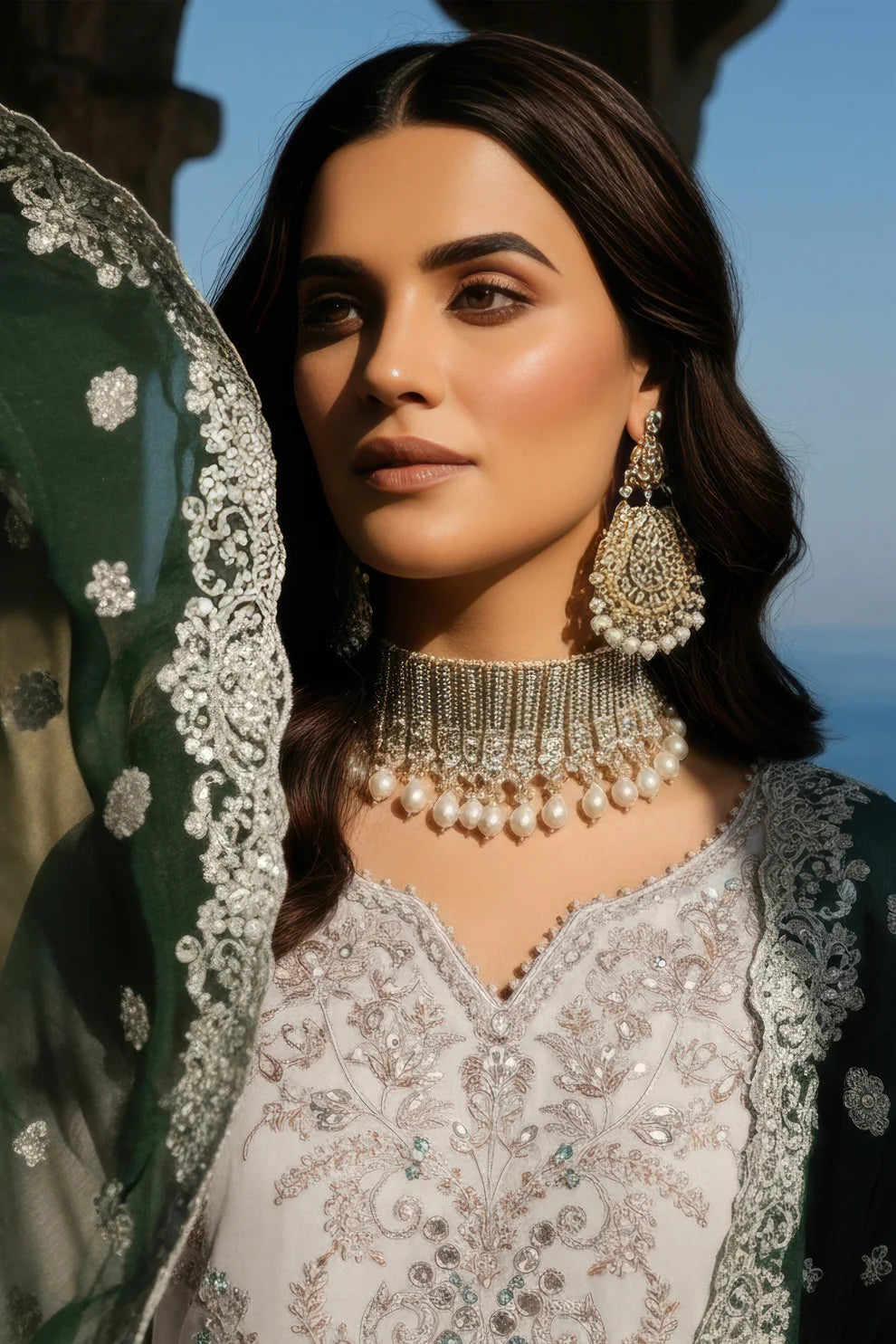 💎 Imrozia | Serene I-240 Selin Luxury Embroidered Ferozi Chiffon Suit 💎