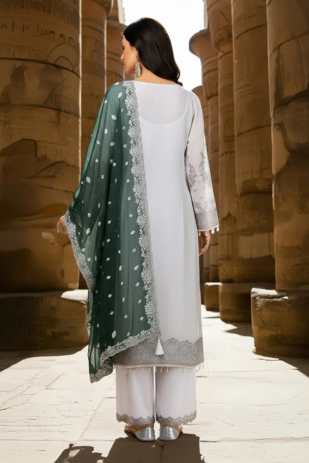 💎 Imrozia | Serene I-240 Selin Luxury Embroidered Ferozi Chiffon Suit 💎