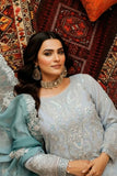 MEHR-E-MAH by Imrozia | Serene I-243 Elif-e-Noor Luxury Embroidered Grey Chiffon Suit