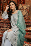 MEHR-E-MAH by Imrozia | Serene I-243 Elif-e-Noor Luxury Embroidered Grey Chiffon Suit