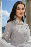 Imrozia | Serene I-248 Feray Luxury Embroidered Light Grey Chiffon Suit