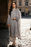Imrozia | Serene I-248 Feray Luxury Embroidered Light Grey Chiffon Suit