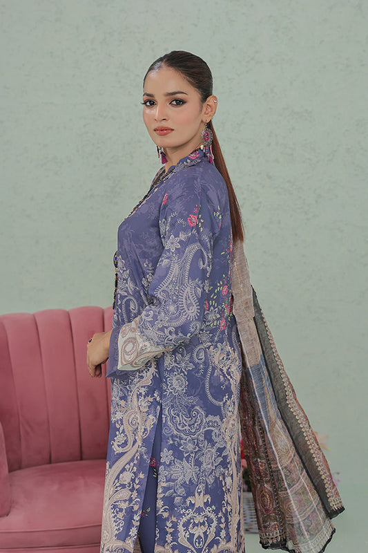GF-02-Unstitched Lawn Dress – Festive printed 3-Piece - O'POLE