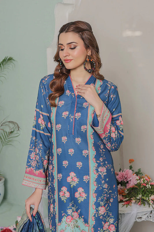 GF-07-Unstitched Printed Lawn Suit – 3-Piece Set - O'POLE