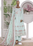 3 Piece Embroidred Stitched Lawn Frock with Trouser & Dupatta | BS-08