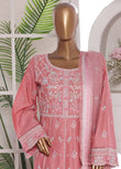 3 Piece Embroidred Stitched Lawn Frock with Trouser & Dupatta | BS-09