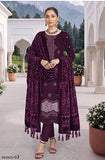 Bin Rashid Embroidered Peach Slub 3-Piece Suit | Kareena Party Wear Design-03