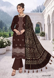 Bin Rashid Embroidered Peach Slub 3-Piece Suit | Kareena Party Wear Design-04