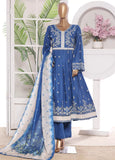 3 Piece Embroidred Stitched Lawn Frock with Trouser & Dupatta | BS-14