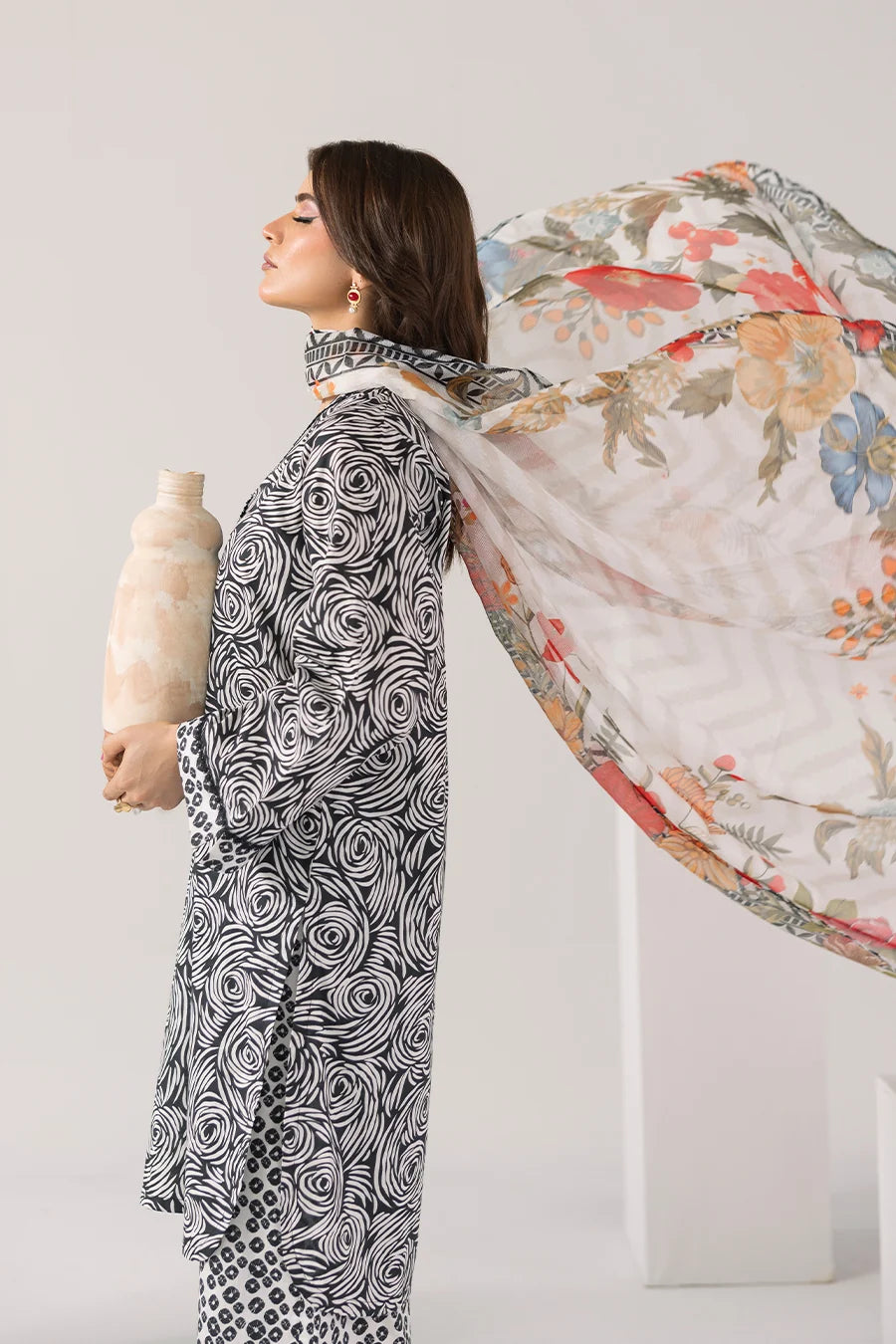 Luna Noir - Printed Luxury Zeenat Pret(3Pcs)