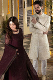 Regal Purple Formal Dress  Imrozia Serene Mahveen M-106 Chiffon Ensemble