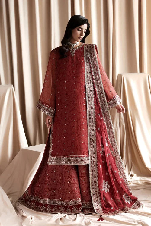 Zarif Siraya Printed Formal Unstitched 3Pc Chiffon Suit - MAHEEN