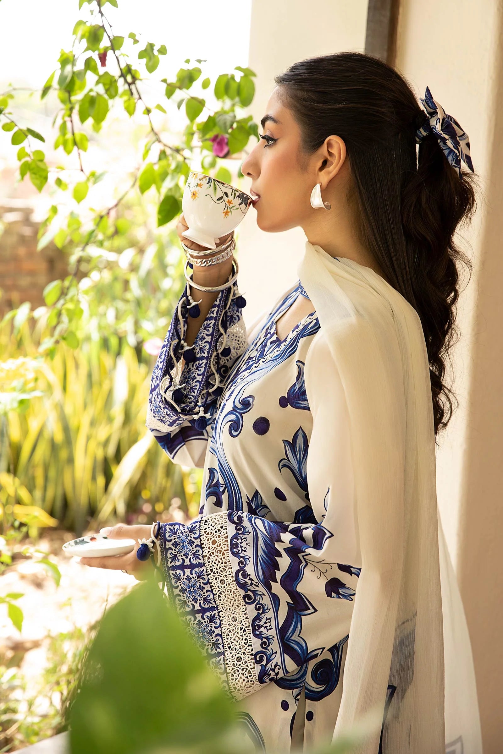 3 Pc Unstitched Embroidered Lawn Suit | MB-CUS25-904A - MARIA.B