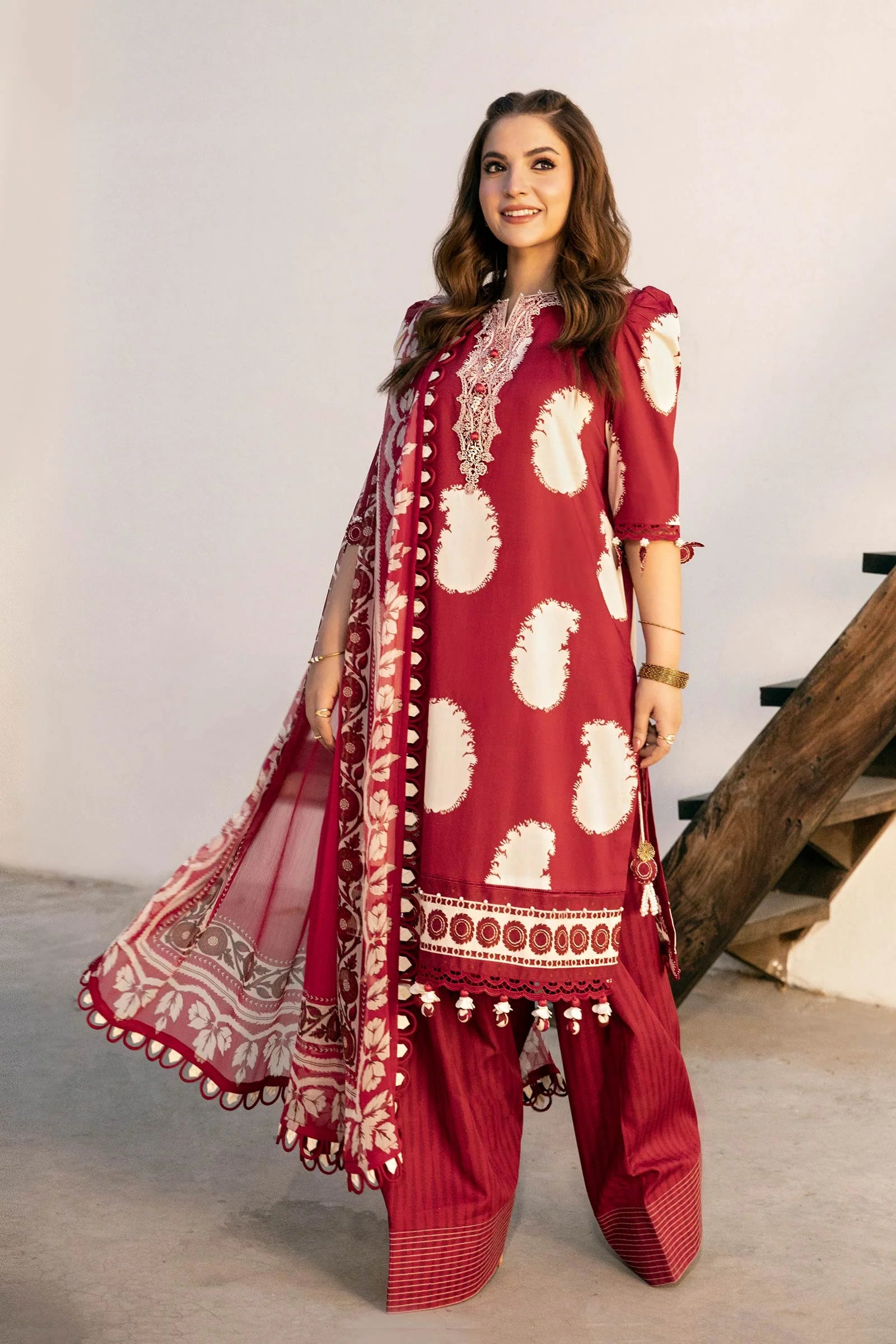3 Pc Unstitched Embroidered Slub Lawn Suit | MB-CUS25-911A - MARIA.B
