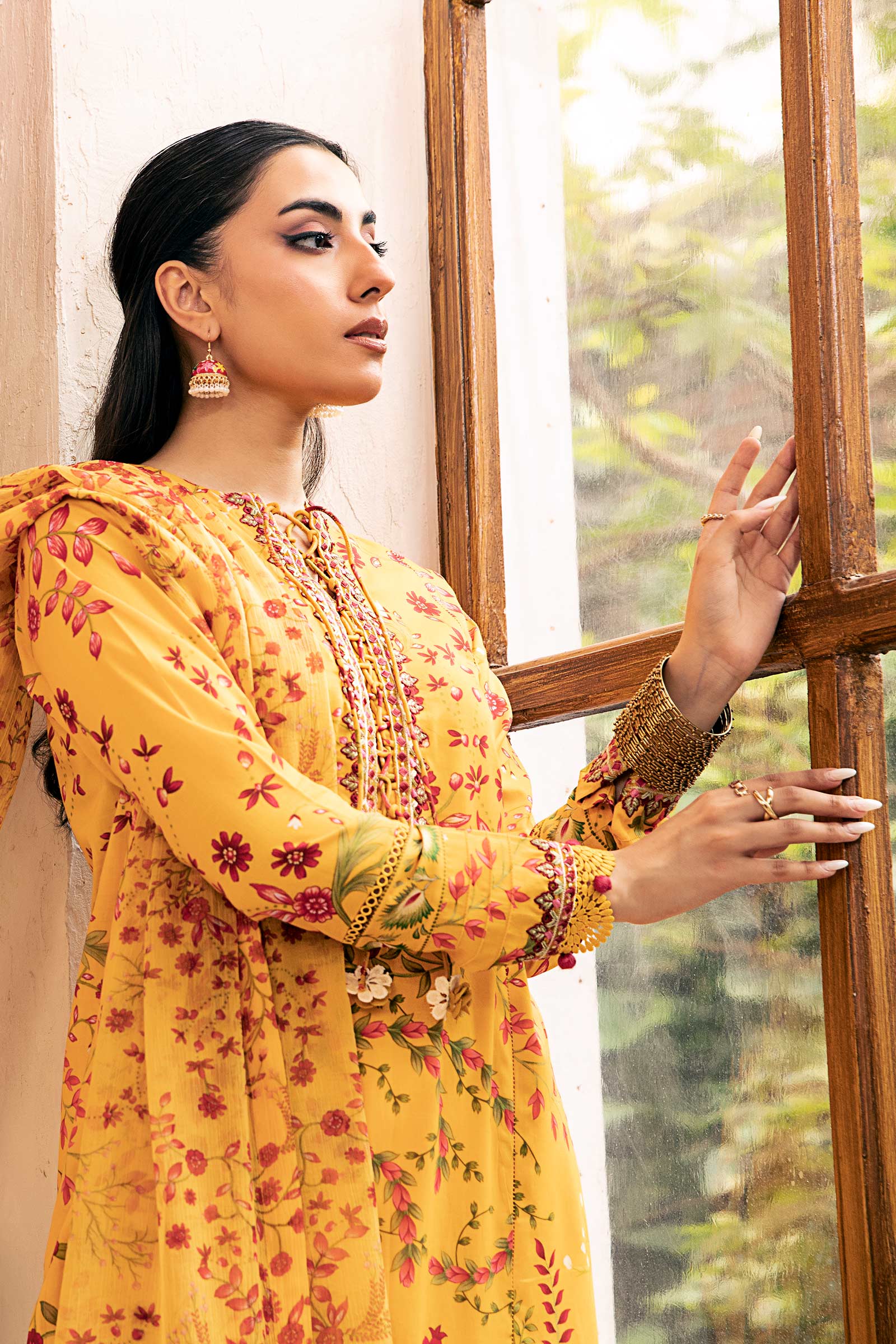 3 Pc Unstitched Embroidered Slub Lawn Suit | MB-CUS25-912A - MARIA.B