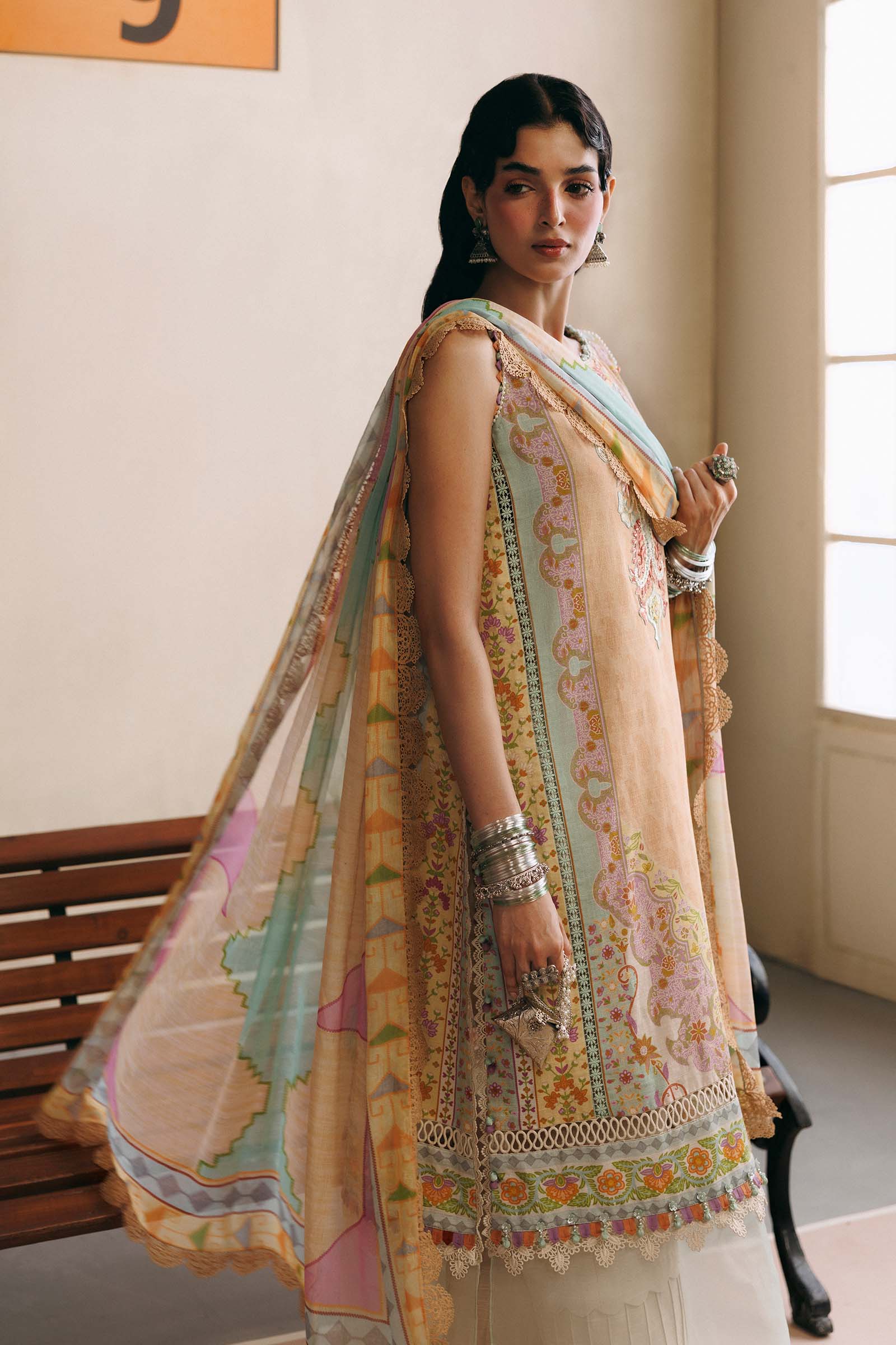 M Basics by Maria B Unstitched Printed Khaddar 3 Piece Suit MB26UMK MB-CUSV15 1B - Winter Collection
