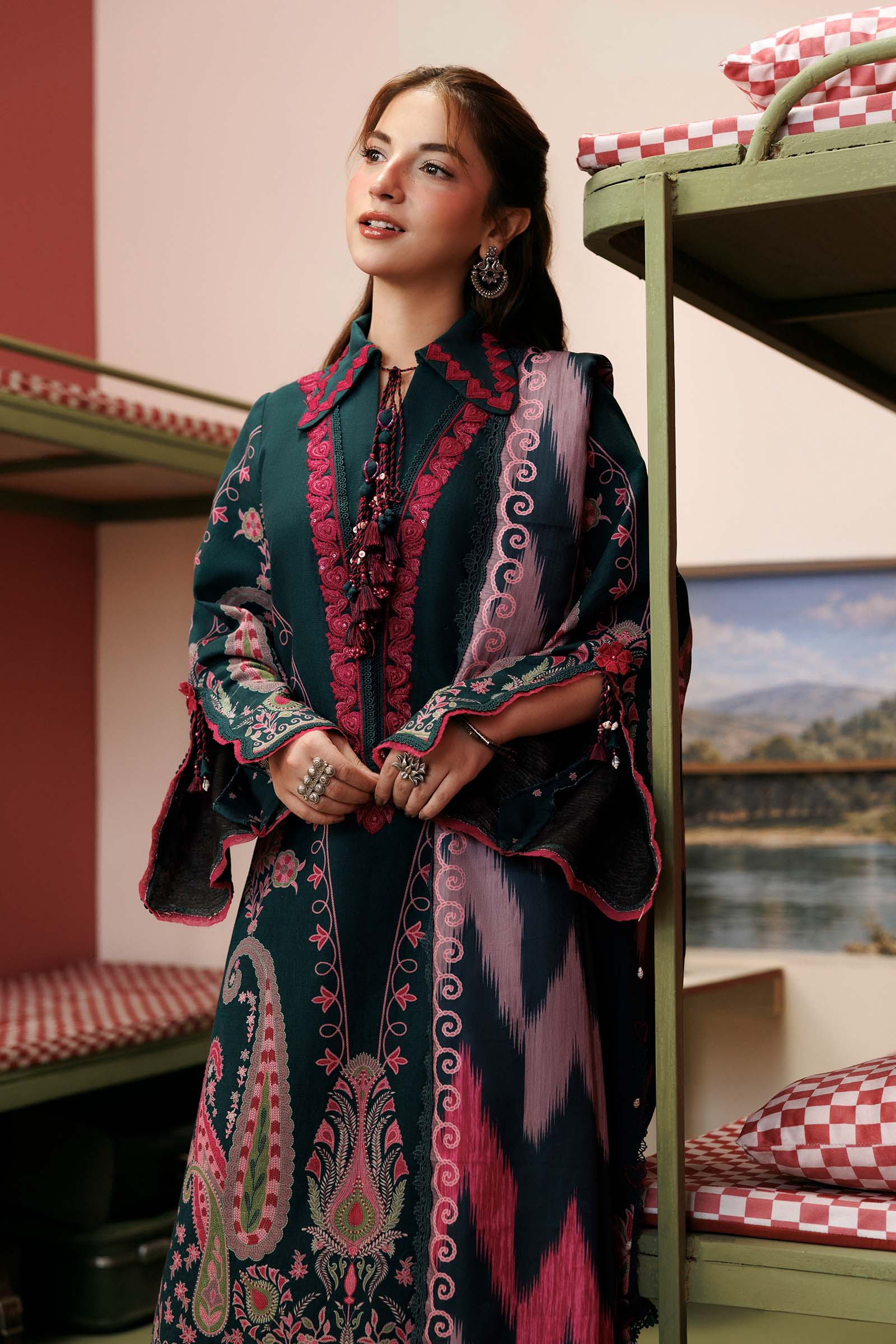 M Basics by Maria B Unstitched Printed Khaddar 3 Piece Suit MB26UMK MB-CUSV15 2B - Winter Collection