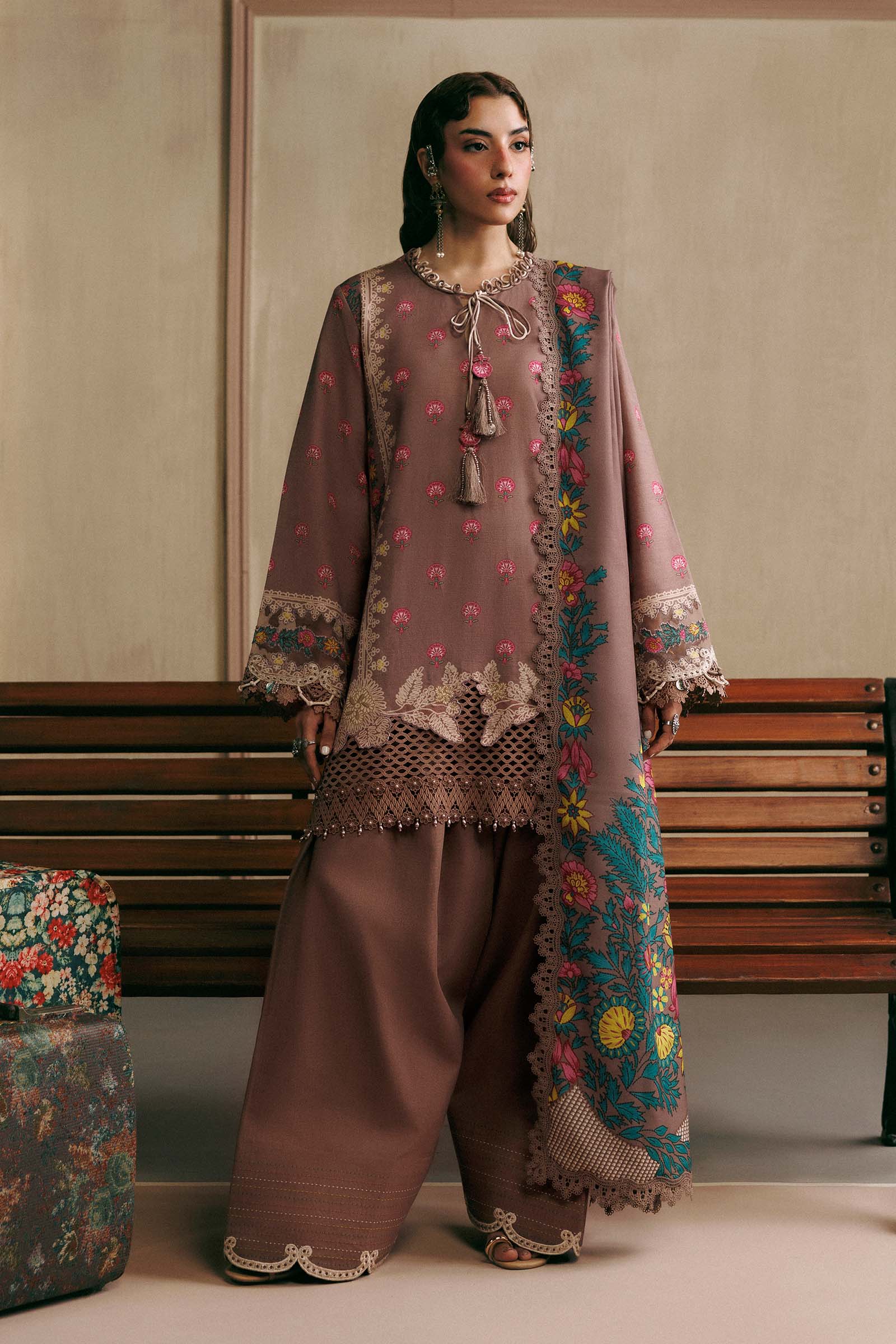 M Basics by Maria B Unstitched Printed Khaddar 3 Piece Suit MB26UMK MB-CUSV15 3A - Winter Collection