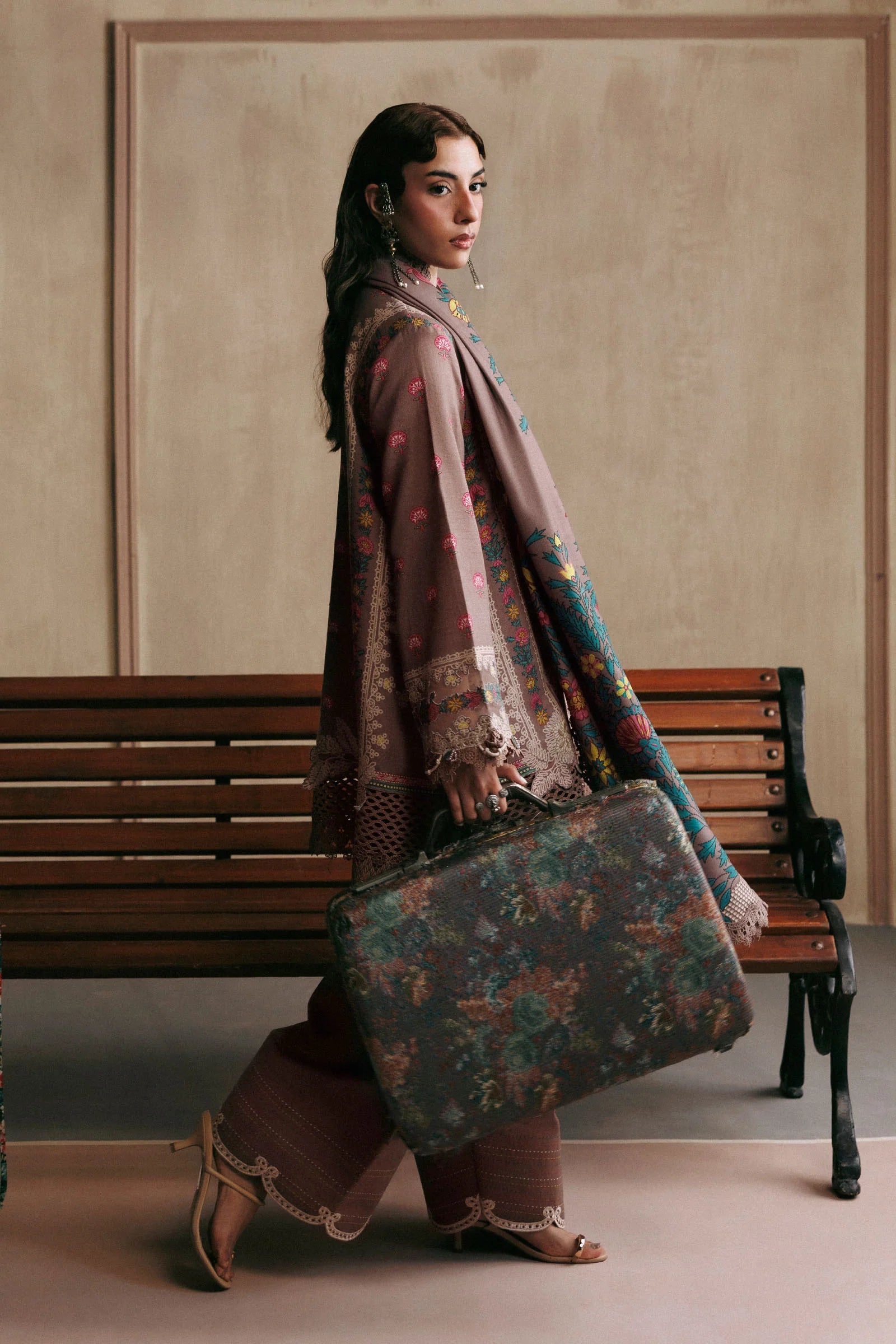 M Basics by Maria B Unstitched Printed Khaddar 3 Piece Suit MB26UMK MB-CUSV15 3A - Winter Collection