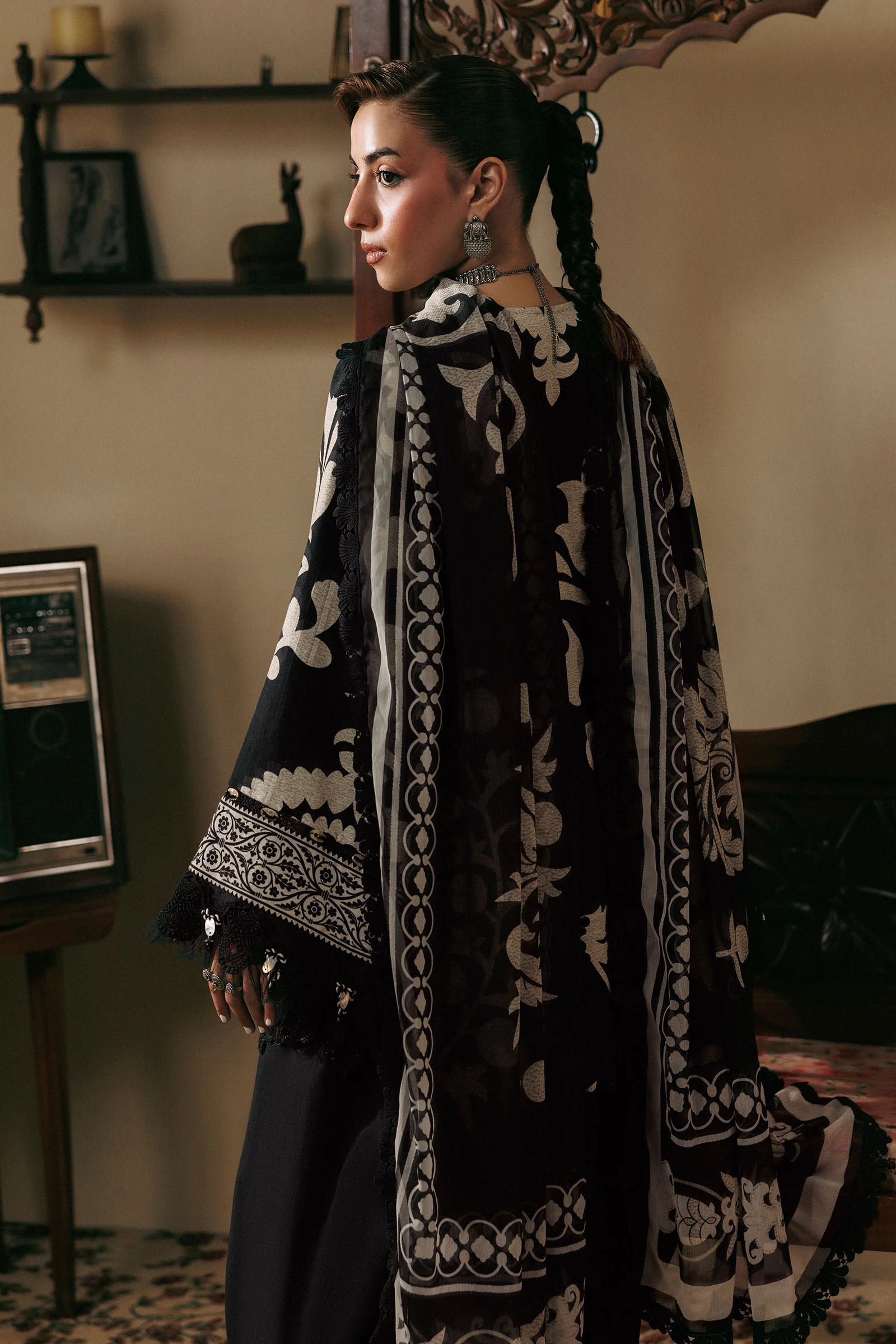 M Basics by Maria B Unstitched Printed Khaddar 3 Piece Suit MB26UMK MB-CUSV15 4B - Winter Collection