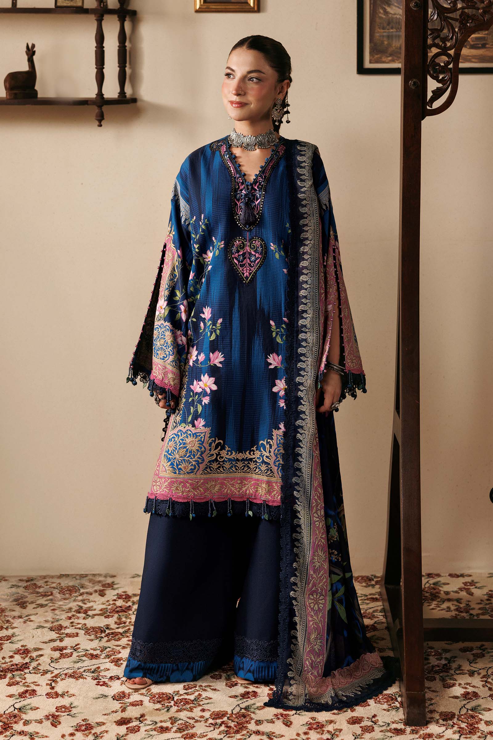 M Basics by Maria B Unstitched Printed Khaddar 3 Piece Suit MB26UMK MB-CUSV15 5A - Winter Collection