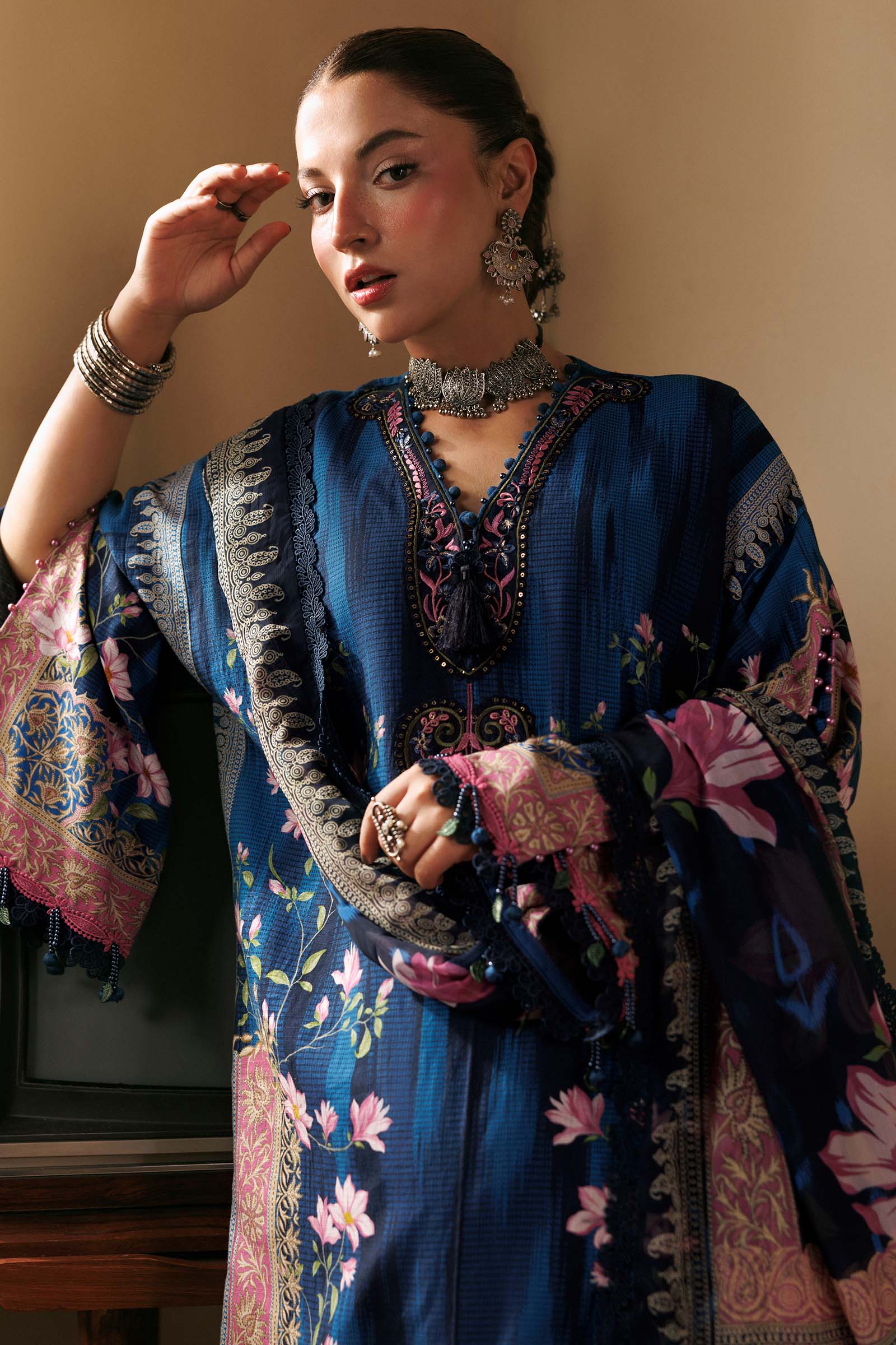M Basics by Maria B Unstitched Printed Khaddar 3 Piece Suit MB26UMK MB-CUSV15 5A - Winter Collection