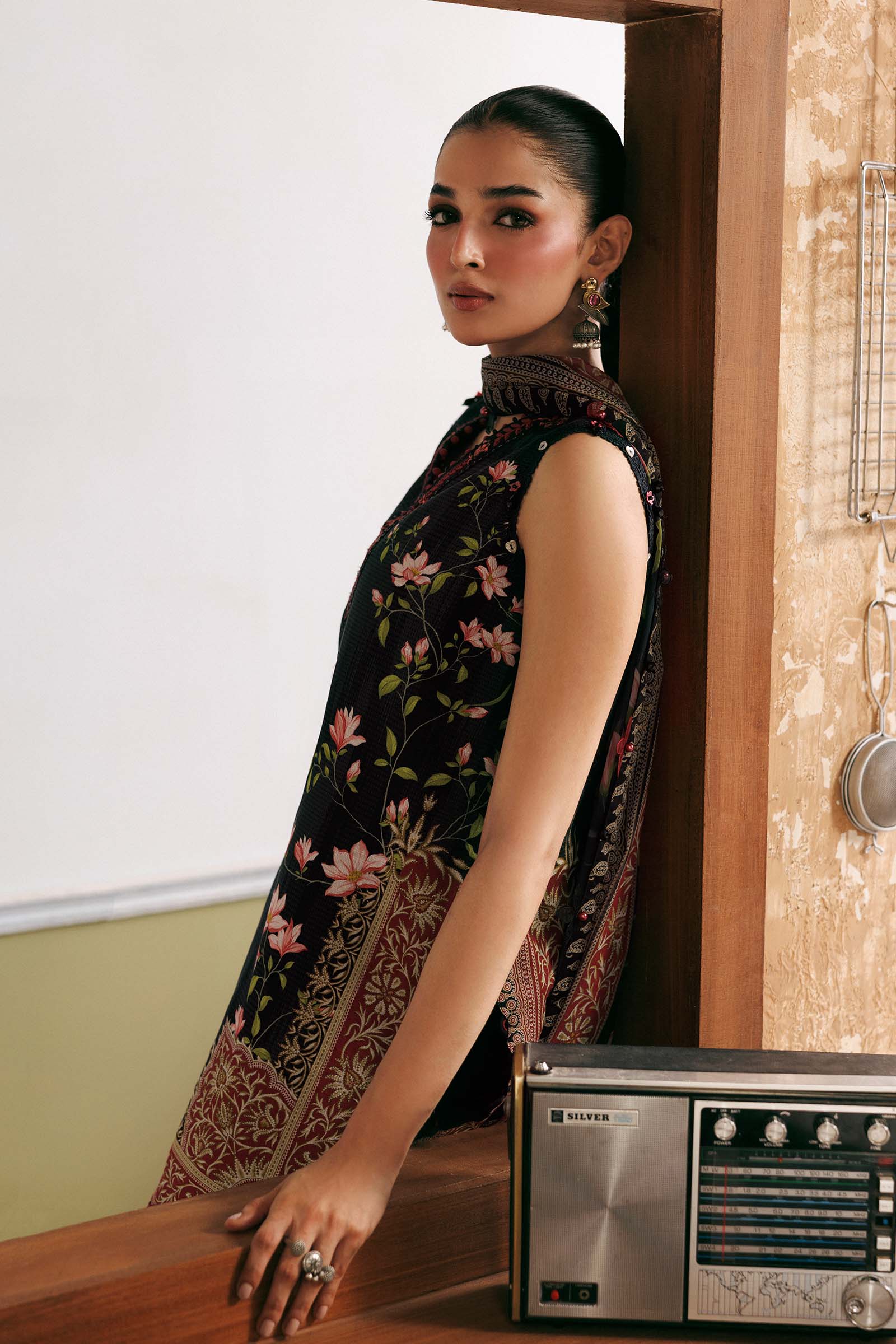 M Basics by Maria B Unstitched Printed Khaddar 3 Piece Suit MB26UMK MB-CUSV15 5B - Winter Collection