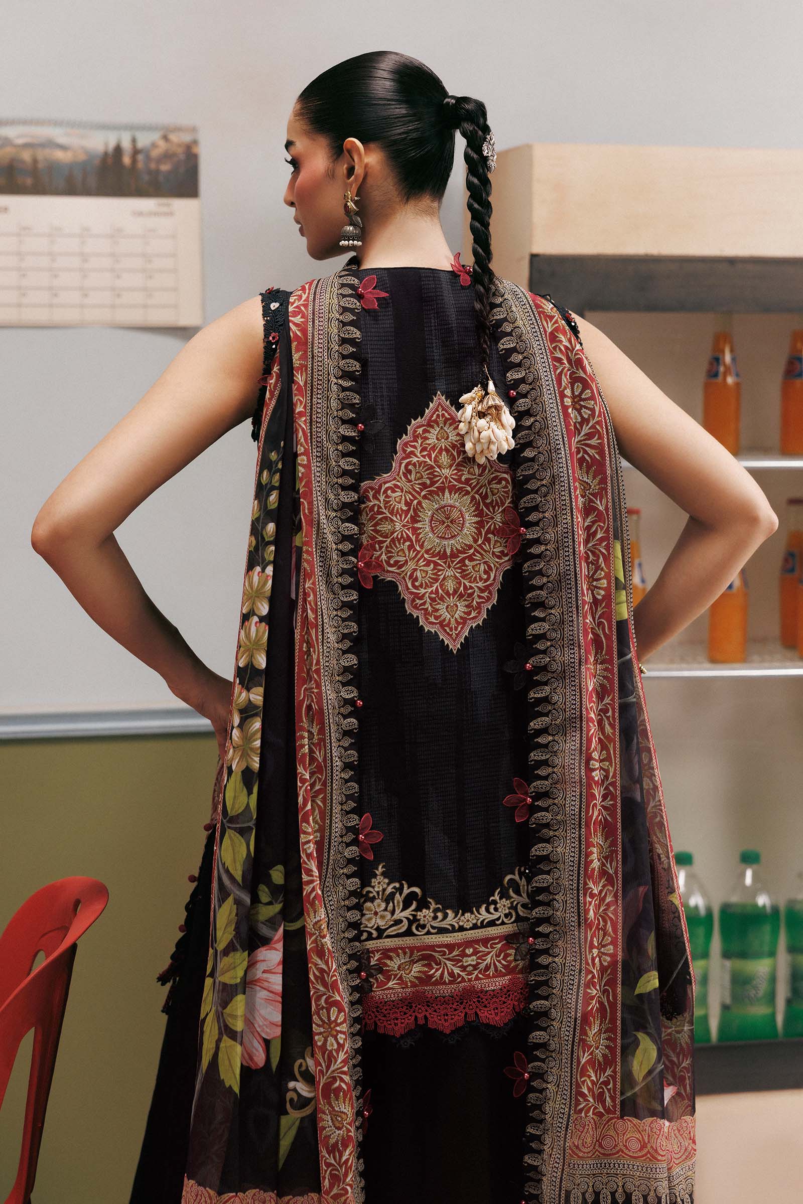 M Basics by Maria B Unstitched Printed Khaddar 3 Piece Suit MB26UMK MB-CUSV15 5B - Winter Collection