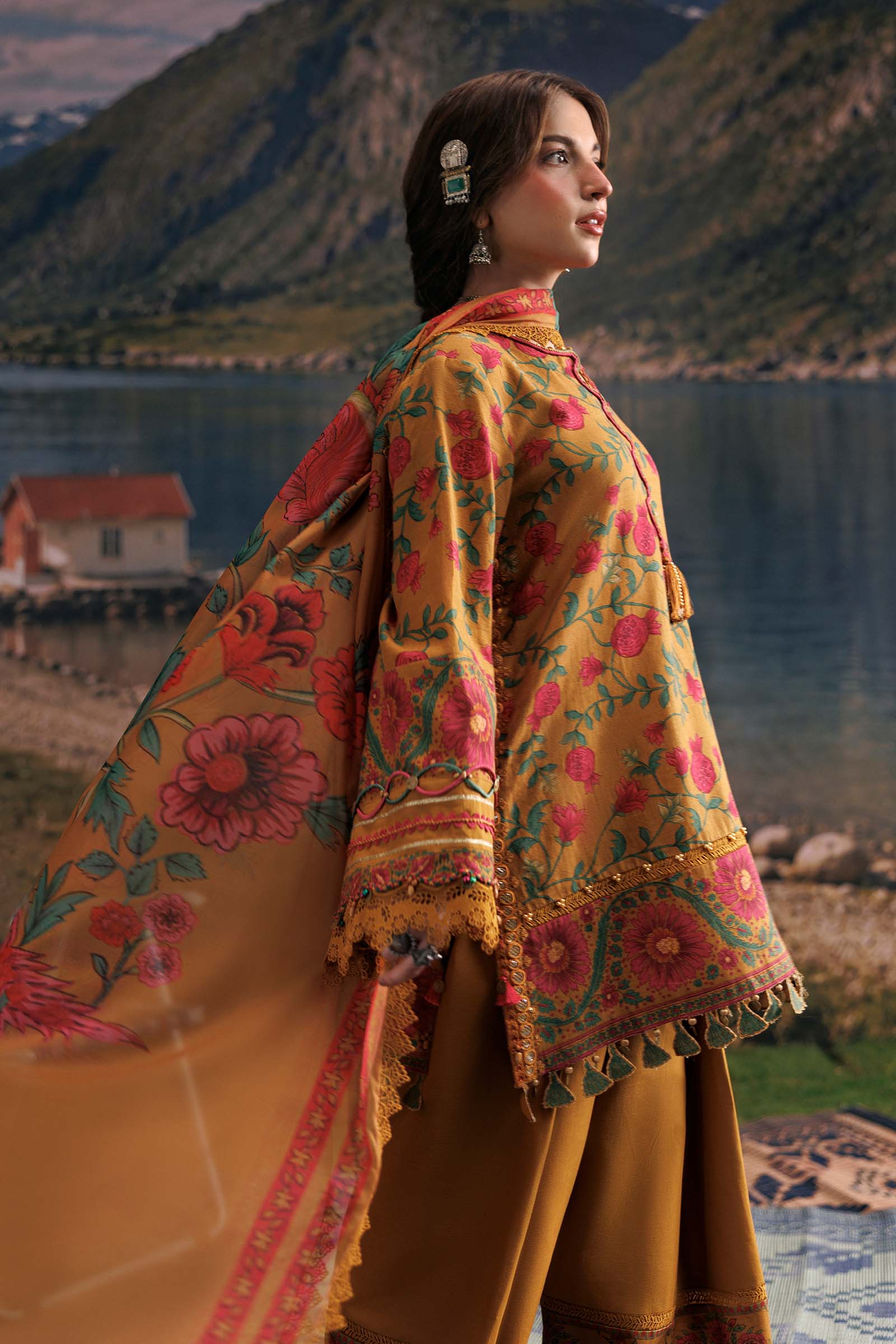 M Basics by Maria B Unstitched Printed Khaddar 3 Piece Suit MB26UMK MB-CUSV15 6B - Winter Collection