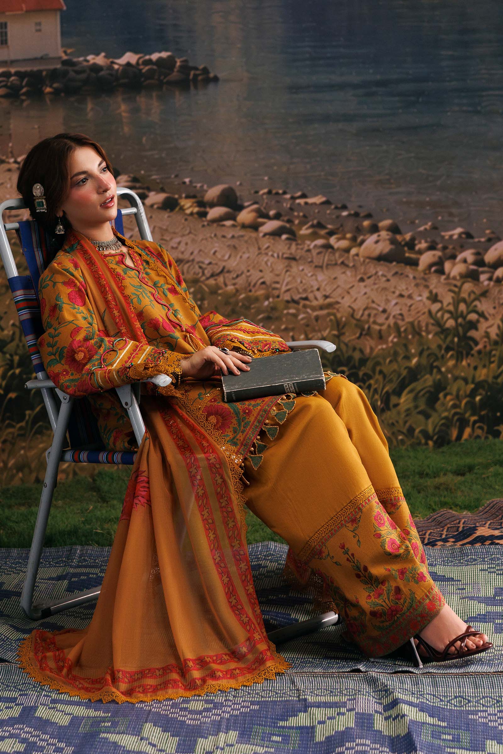 M Basics by Maria B Unstitched Printed Khaddar 3 Piece Suit MB26UMK MB-CUSV15 6B - Winter Collection
