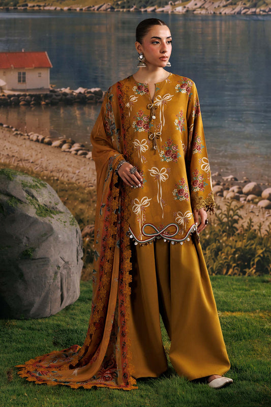 M Basics by Maria B Unstitched Printed Linen 3 Piece Suit MB26UMK MB-CUSV15 8A - Winter Collection