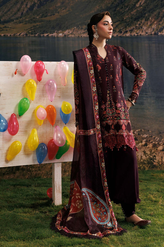 M Basics by Maria B Unstitched Printed Linen 3 Piece Suit MB26UMK MB-CUSV15 9B - Winter Collection